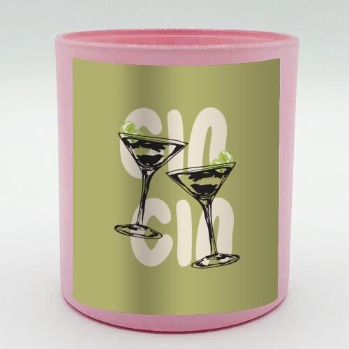 Cin Cin Martini Cocktail Vintage Illustration - scented candle by EZbie