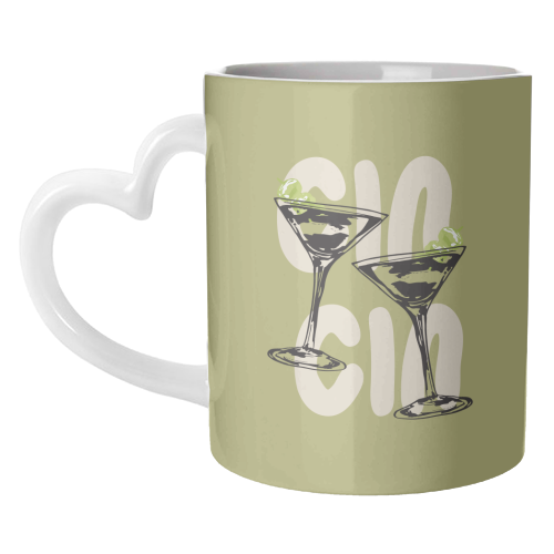 Cin Cin Martini Cocktail Vintage Illustration - unique mug by EZbie