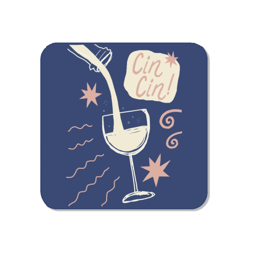 Cin Cin white wine print - Magnet by Giddy Kipper