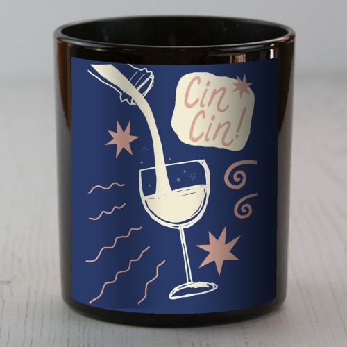 Cin Cin white wine print - scented candle by Giddy Kipper
