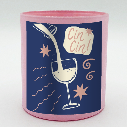 Cin Cin white wine print - scented candle by Giddy Kipper