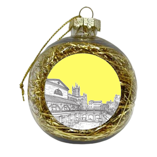 City Of Bath (Illuminating Yellow Version) - xmas bauble by Adam Regester