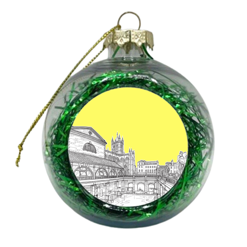 City Of Bath (Illuminating Yellow Version) - xmas bauble by Adam Regester