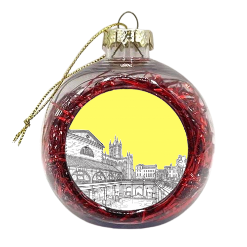 City Of Bath (Illuminating Yellow Version) - xmas bauble by Adam Regester
