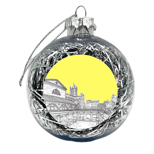 City Of Bath (Illuminating Yellow Version) - xmas bauble by Adam Regester