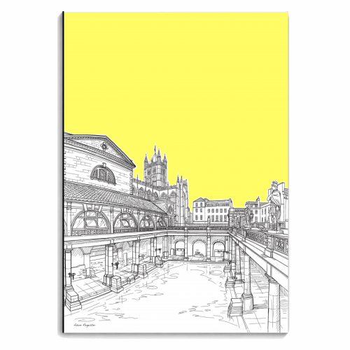City Of Bath (Illuminating Yellow Version) - personalised A4, A5, A6 notebook by Adam Regester
