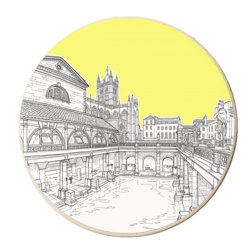 City Of Bath (Illuminating Yellow Version) - personalised beer coaster by Adam Regester