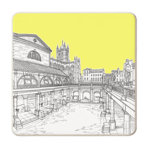 City Of Bath (Illuminating Yellow Version) - personalised beer coaster by Adam Regester