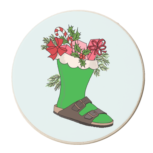 Classic Birkenstocking - personalised beer coaster by Claire Rook