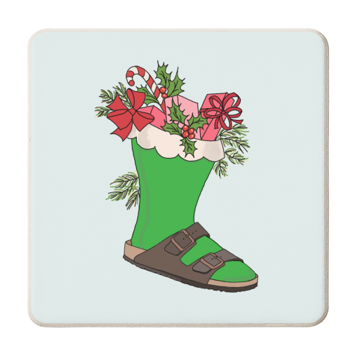 Classic Birkenstocking - personalised beer coaster by Claire Rook