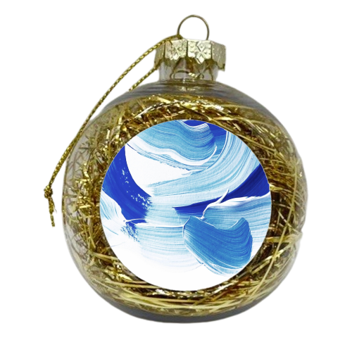 Classic Blue Brush Stroke #pantone2020 - xmas bauble by Dominique Vari