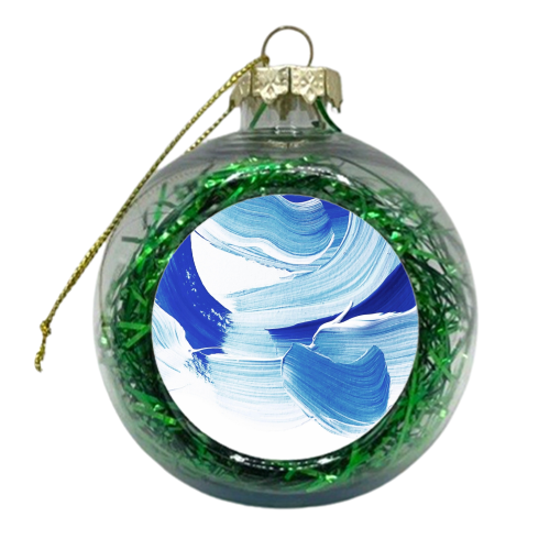 Classic Blue Brush Stroke #pantone2020 - xmas bauble by Dominique Vari