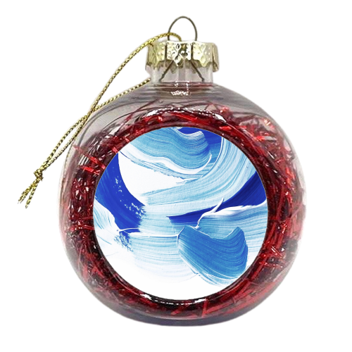 Classic Blue Brush Stroke #pantone2020 - xmas bauble by Dominique Vari