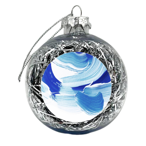 Classic Blue Brush Stroke #pantone2020 - xmas bauble by Dominique Vari
