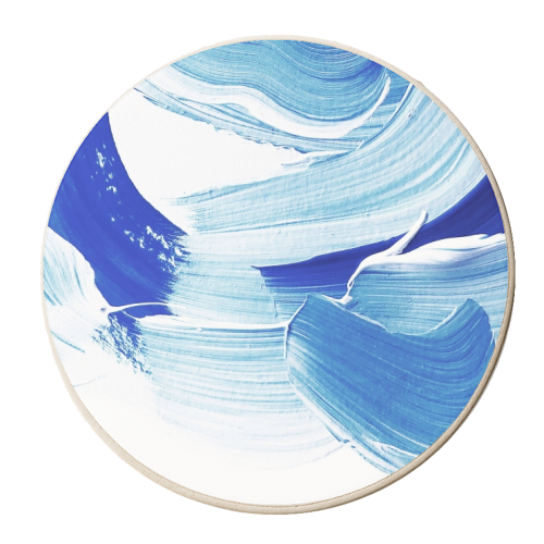 Classic Blue Brush Stroke #pantone2020 - personalised beer coaster by Dominique Vari