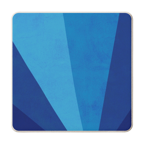 Classic Blue Rainbow Landscape - personalised beer coaster by Dominique Vari