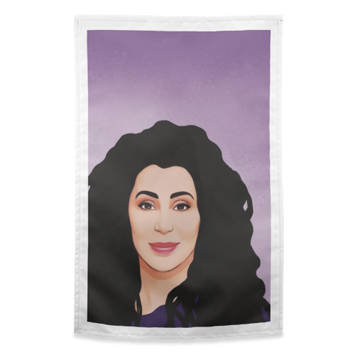 Classic Female Stars : Cher - funny tea towel by Giddy Kipper