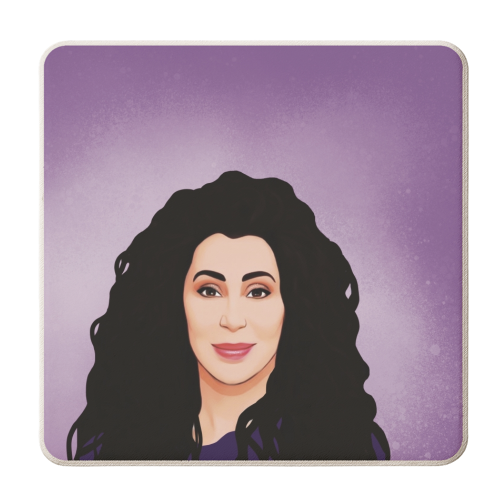 Classic Female Stars : Cher - personalised beer coaster by Giddy Kipper