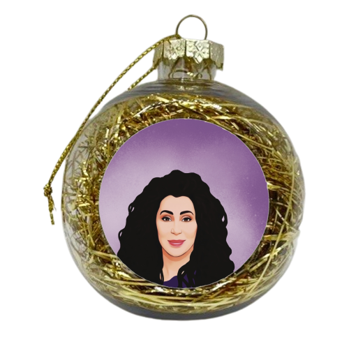 Classic Female Stars : Cher - xmas bauble by Giddy Kipper