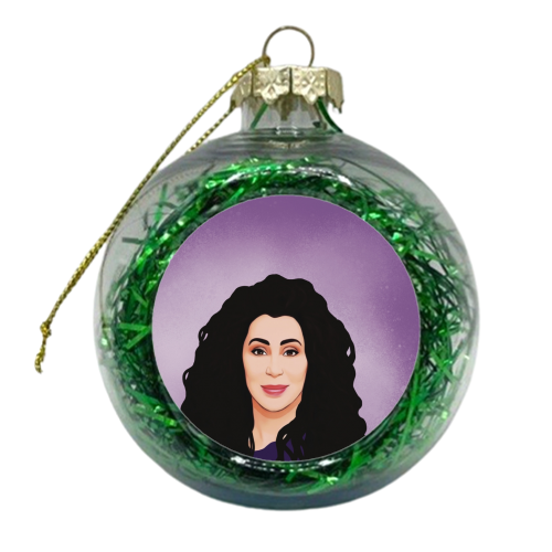 Classic Female Stars : Cher - xmas bauble by Giddy Kipper