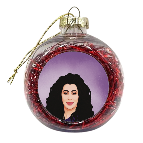 Classic Female Stars : Cher - xmas bauble by Giddy Kipper