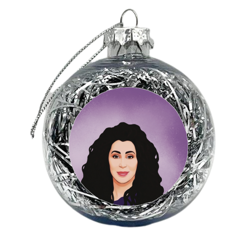 Classic Female Stars : Cher - xmas bauble by Giddy Kipper