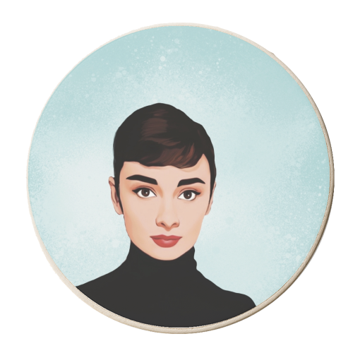 Classic Female Stars of the screen: Audrey - personalised beer coaster by Giddy Kipper