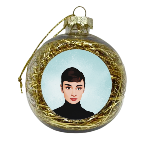 Classic Female Stars of the screen: Audrey - xmas bauble by Giddy Kipper