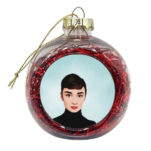Classic Female Stars of the screen: Audrey - xmas bauble by Giddy Kipper