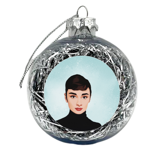 Classic Female Stars of the screen: Audrey - xmas bauble by Giddy Kipper