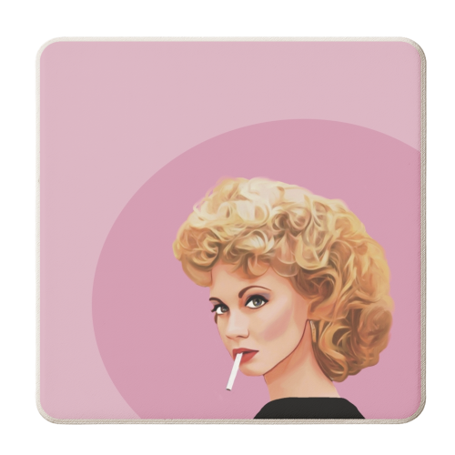 Classic Films: Grease Sandy - personalised beer coaster by Giddy Kipper