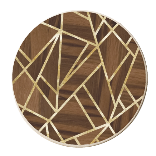 Classic Wood Gold Geo #1 #geometric #decor #art - personalised beer coaster by Anita Bella Jantz