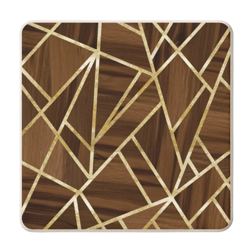 Classic Wood Gold Geo #1 #geometric #decor #art - personalised beer coaster by Anita Bella Jantz