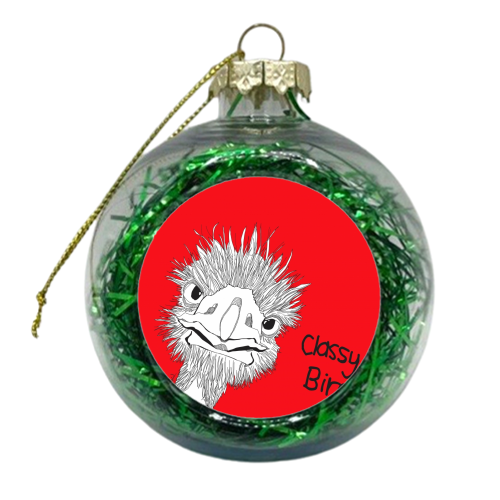 Classy Bird - xmas bauble by Casey Rogers