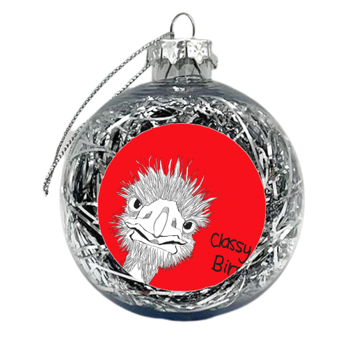 Classy Bird - xmas bauble by Casey Rogers