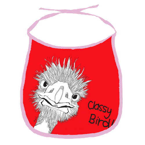 Classy Bird - funny baby bib by Casey Rogers