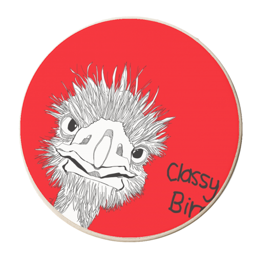Classy Bird - personalised beer coaster by Casey Rogers