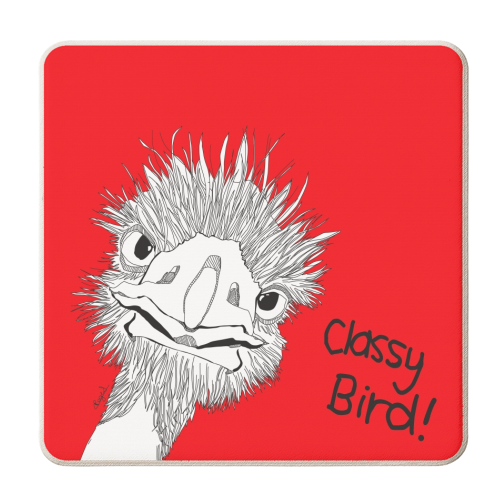 Classy Bird - personalised beer coaster by Casey Rogers
