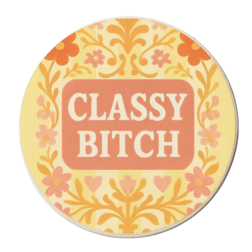 Classy Bitch Floral - personalised beer coaster by Eloise