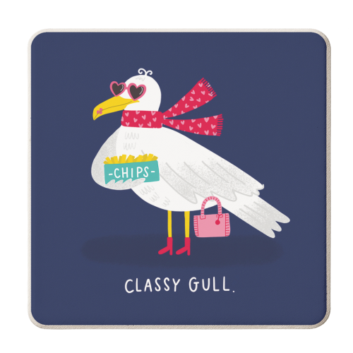 Classy Gull. - personalised beer coaster by Jessica Moorhouse