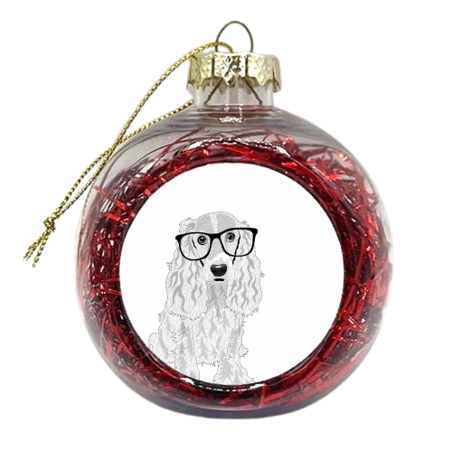Clever Cocker Spaniel - xmas bauble by ainsley wilson