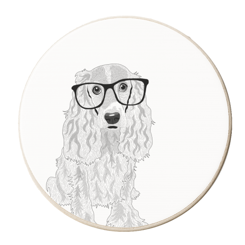 Clever Cocker Spaniel - personalised beer coaster by ainsley wilson