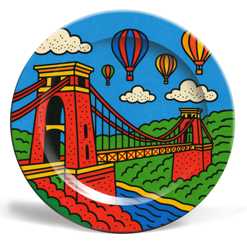 Clifton Suspension Bridge - ceramic dinner plate by Ms Doodle