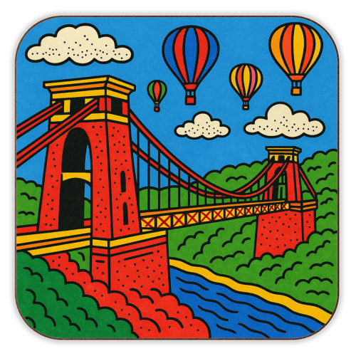 Clifton Suspension Bridge - personalised beer coaster by Ms Doodle