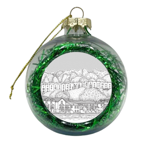 Clifton Woods, Bristol (Grey Background) - xmas bauble by Adam Regester