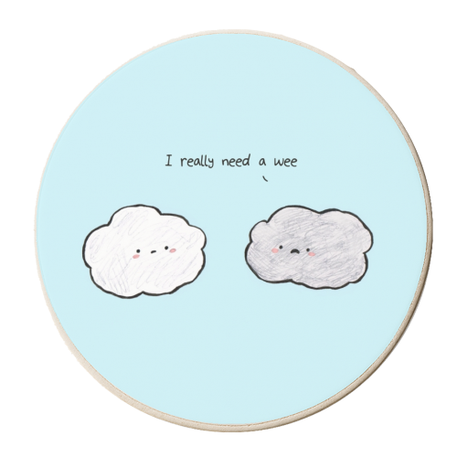 Clouds - personalised beer coaster by Ellie Bednall