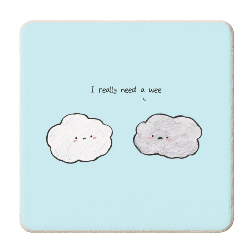 Clouds - personalised beer coaster by Ellie Bednall