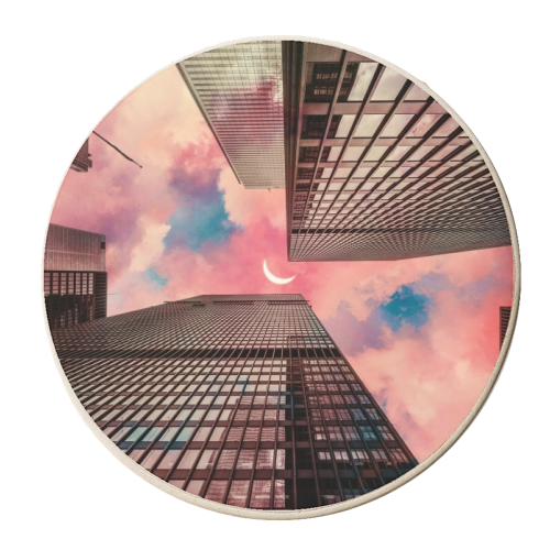 Cloudy City - personalised beer coaster by taudalpoi