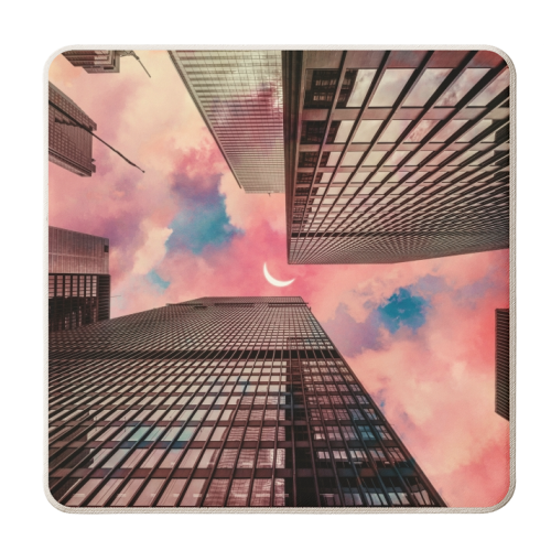 Cloudy City - personalised beer coaster by taudalpoi