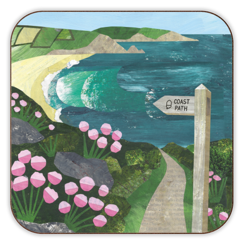Coast Path - personalised beer coaster by Christina Carpenter
